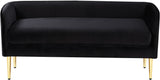 Audrey Velvet / Engineered Wood / Metal / Foam Contemporary Black Velvet Bench - 52" W x 19" D x 24" H