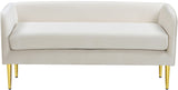 Audrey Velvet / Engineered Wood / Metal / Foam Contemporary Cream Velvet Bench - 52" W x 19" D x 24" H