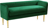 Audrey Velvet / Engineered Wood / Metal / Foam Contemporary Green Velvet Bench - 52" W x 19" D x 24" H