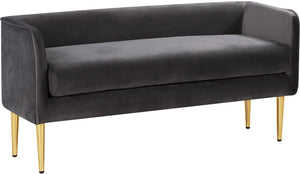 Audrey Velvet / Engineered Wood / Metal / Foam Contemporary Grey Velvet Bench - 52" W x 19" D x 24" H