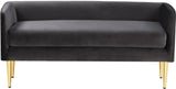 Audrey Velvet / Engineered Wood / Metal / Foam Contemporary Grey Velvet Bench - 52" W x 19" D x 24" H