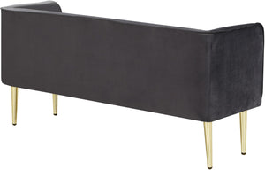 Audrey Velvet / Engineered Wood / Metal / Foam Contemporary Grey Velvet Bench - 52" W x 19" D x 24" H