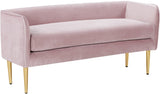 Audrey Velvet / Engineered Wood / Metal / Foam Contemporary Pink Velvet Bench - 52" W x 19" D x 24" H