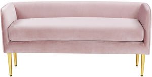 Audrey Velvet / Engineered Wood / Metal / Foam Contemporary Pink Velvet Bench - 52" W x 19" D x 24" H