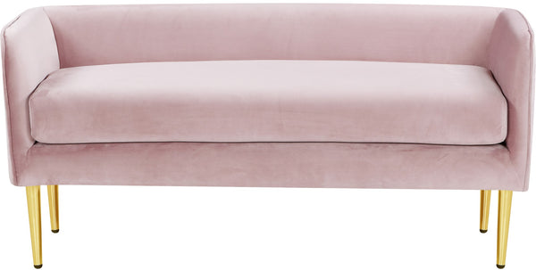Audrey Velvet / Engineered Wood / Metal / Foam Contemporary Pink Velvet Bench - 52" W x 19" D x 24" H