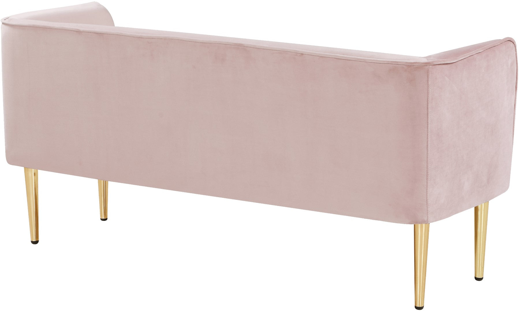 Meridian Furniture Audrey Pink Velvet Bench - Thumbnail 2