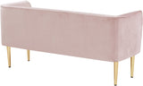 Audrey Velvet / Engineered Wood / Metal / Foam Contemporary Pink Velvet Bench - 52" W x 19" D x 24" H