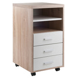 Winsome Wood Kenner Mobile 3-Drawer Storage Mobile Cabinet, Two-Tone 18532-WINSOMEWOOD