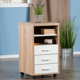 Winsome Wood Kenner Mobile 3-Drawer Storage Mobile Cabinet, Two-Tone 18532-WINSOMEWOOD