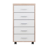 Winsome Wood Kenner Mobile 5-Drawer Storage Mobile Cabinet, Two-Tone 18556-WINSOMEWOOD