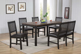 ECI Furniture Ashford Bench, Black Black & Rustic Walnut  Hardwood solids and veneers