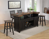 ECI Furniture Ashford 78" Bar Complete, Black & Rustic Walnut Black & Rustic Walnut Hardwood solids and veneers