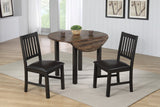 ECI Furniture Ashford Side Chair, Black - Set of 2 Black & Rustic Walnut  Hardwood solids and veneers