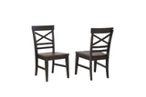 Ashford X Back Side Chair, Black & Rustic Walnut - Set of 2
