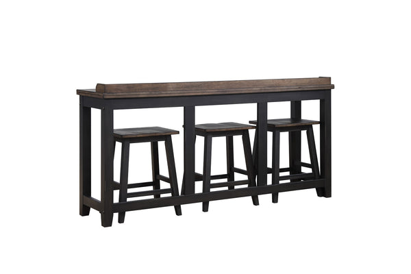 ECI Furniture Ashford 24" Saddle Stool  w/ Wood Seat, Black & Rustic Walnut - Set of 2 Black & Rustic Walnut Hardwood solids and veneers