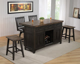 ECI Furniture Ashford Side Chair, Black - Set of 2 Black & Rustic Walnut  Hardwood solids and veneers