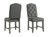 Industrial Charms Gray Tufted Upholstered Parson Chairs (Set of 2)