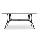 Alfresco Outdoor Bronze Cast Aluminum Rectangular Dining Table (ONLY) Noble House