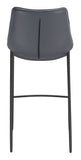 Zuo Modern Magnus 100% Polyurethane, Plywood, Steel Modern Commercial Grade Barstool Set - Set of 2 Dark Gray, Black 100% Polyurethane, Plywood, Steel