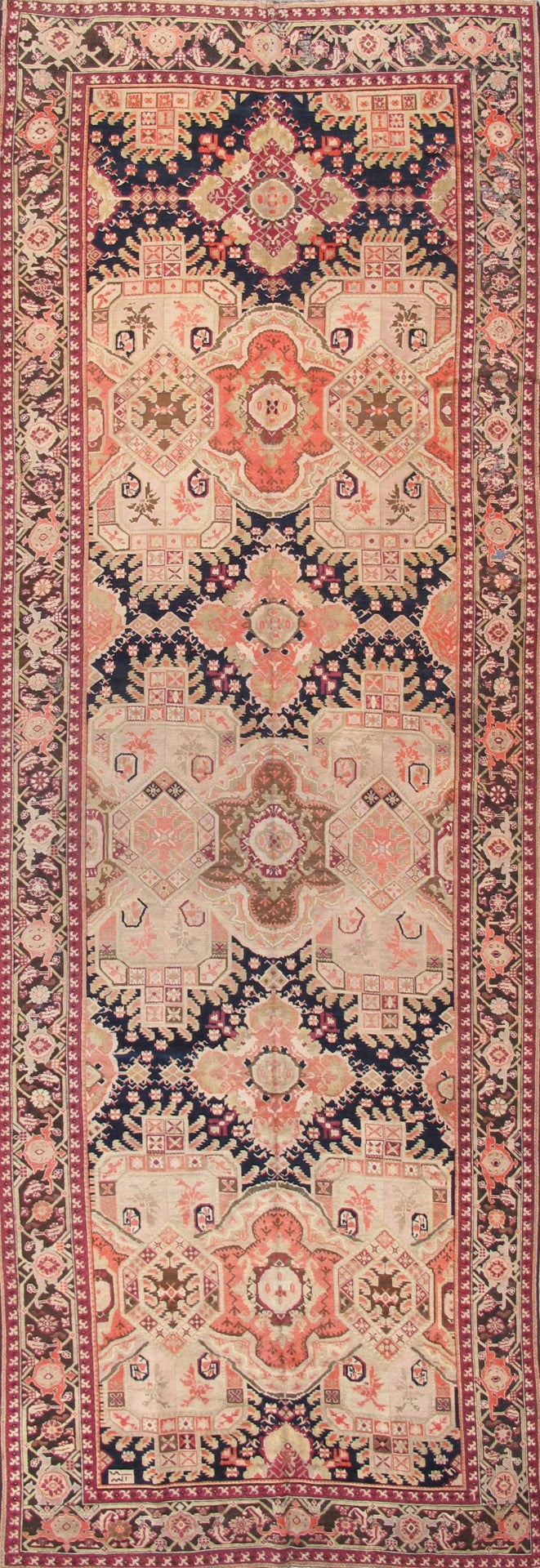 Pasargad Antique Azerbaijan Navy Lamb's Wool Area Rug 012227-PASARGAD
