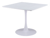 Zuo Modern Molly MDF, Steel Modern Commercial Grade Dining Table White MDF, Steel