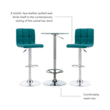 Jenna 3PC Pub Table Set Teal