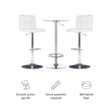 Jenna 3PC Pub Table Set White