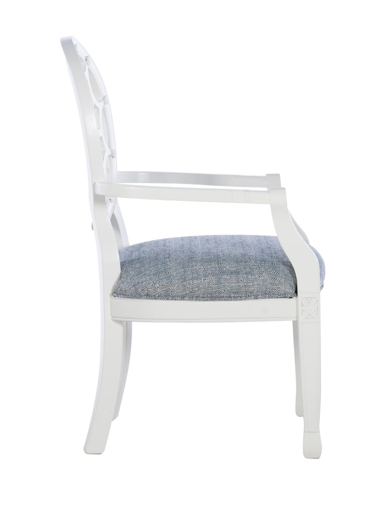 Spider Web Back Accent Chair, White