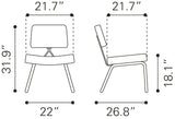 Zuo Modern Nicole 100% Polyester, Plywood, Steel Modern Commercial Grade Dining Chair Set - Set of 2 Green, Gold 100% Polyester, Plywood, Steel