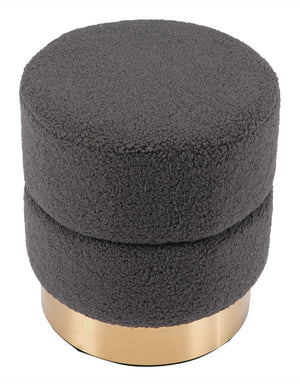 Zuo Modern Eureka 100% Polyester, Plywood, MDF, Stainless Steel Modern Ottoman Dark Gray 100% Polyester, Plywood, MDF, Stainless Steel