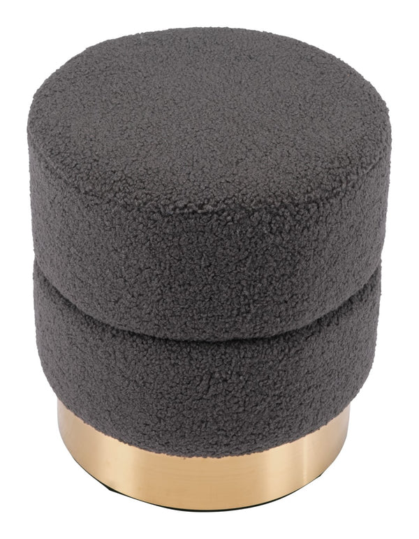 Zuo Modern Eureka 100% Polyester, Plywood, MDF, Stainless Steel Modern Ottoman Dark Gray 100% Polyester, Plywood, MDF, Stainless Steel