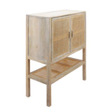 Sagebrook Home Contemporary Wood, 35x48 2-rattan Door Cabinet, Natural 16309-01 Brown Mango Wood