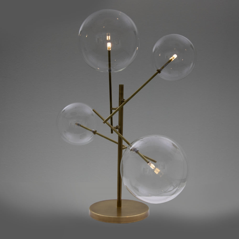 Yosemite Home Decor 4 Light Portable Lamp In Antique Brass Finish 190004448-YHD