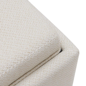 Cameron Square Fabric Storage Ottoman with Tray Cardiff Cream
