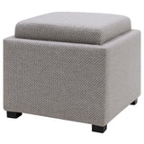 Cameron Square Fabric Storage Ottoman with Tray Cardiff Gray