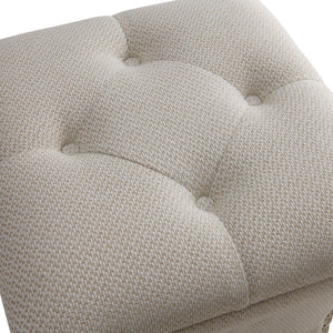 Amelia Nailhead Tufted Storage Ottoman Cardiff Cream