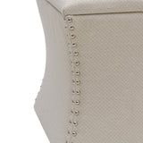 Amelia Nailhead Tufted Storage Ottoman Cardiff Cream