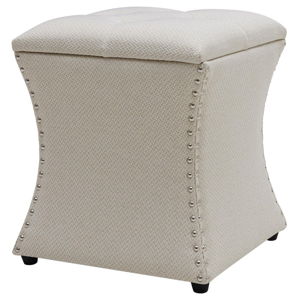 Amelia Nailhead Tufted Storage Ottoman Cardiff Cream