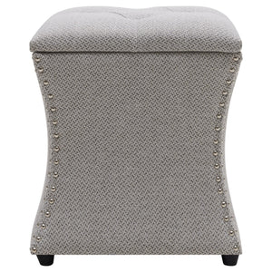Amelia Nailhead Tufted Storage Ottoman Cardiff Gray