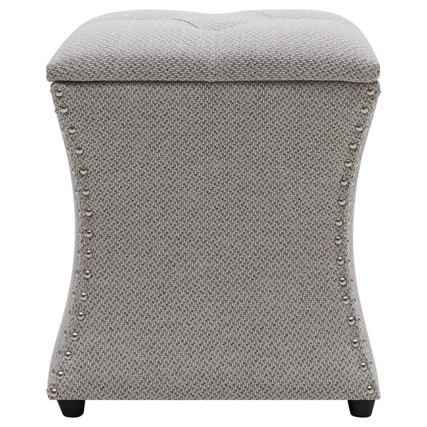 Amelia Nailhead Tufted Storage Ottoman Cardiff Gray