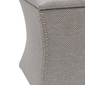 Amelia Nailhead Tufted Storage Ottoman Cardiff Gray