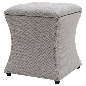 Amelia Nailhead Tufted Storage Ottoman Cardiff Gray