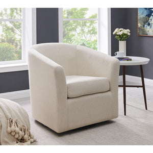 Hayden Fabric Swivel Chair Cardiff Cream