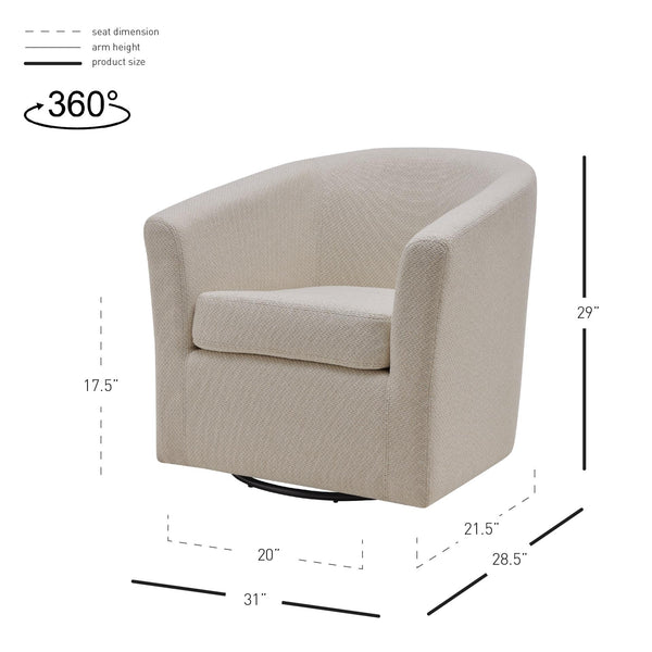 Hayden Fabric Swivel Chair Cardiff Cream