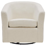 Hayden Fabric Swivel Chair Cardiff Cream/Velvet Brown