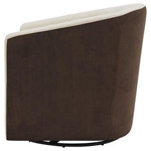 Hayden Fabric Swivel Chair Cardiff Cream/Velvet Brown