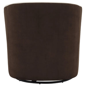 Hayden Fabric Swivel Chair Cardiff Cream/Velvet Brown
