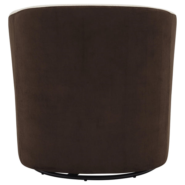 Hayden Fabric Swivel Chair Cardiff Cream/Velvet Brown