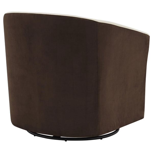 Hayden Fabric Swivel Chair Cardiff Cream/Velvet Brown