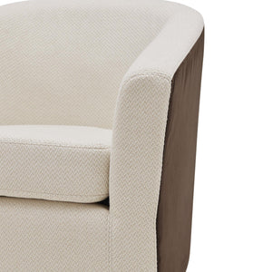 Hayden Fabric Swivel Chair Cardiff Cream/Velvet Brown